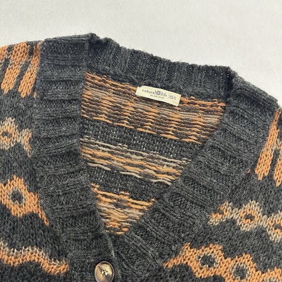 Natural Life Monroe Fairisle Cardigan Sweater XS/S Button Front Boho Bohemian - Picture 3 of 13